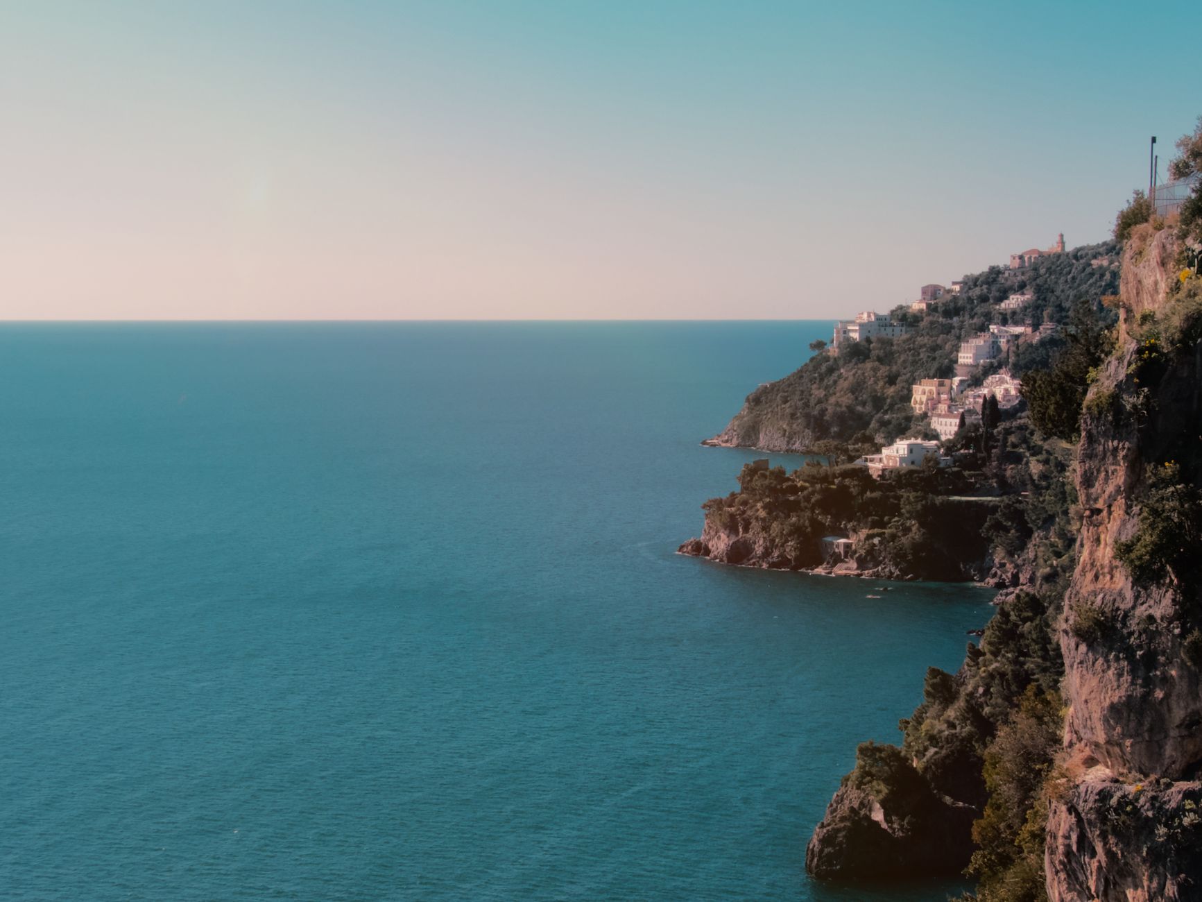 Italian coastal lemon orchard